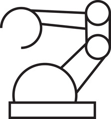 Fototapeta premium Robotic Arm Line Icon Illustration