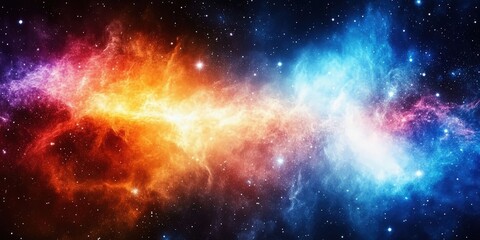 Fototapeta premium Cosmic Nebula: A Celestial Tapestry of Colors