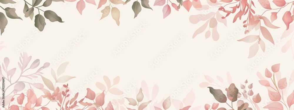 Poster web page border with leaves for transition to next section. graphic design. vector graphics.