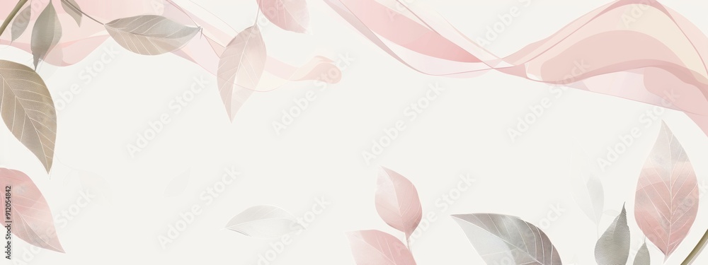 Poster web page border with leaves for transition to next section. graphic design. vector graphics.