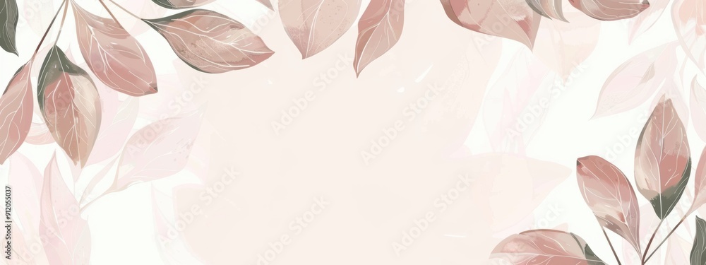 Poster web page border with leaves for transition to next section. graphic design. vector graphics.
