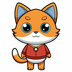 A Chibi Cat isolated art vector