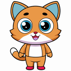 A Chibi Cat isolated art vector