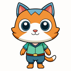 Obraz premium A Chibi Cat isolated art vector