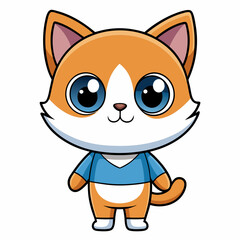 A Chibi Cat isolated art vector