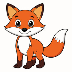 fox standing art vector