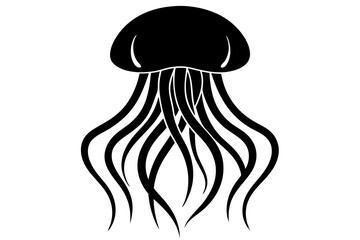 
silhouette vector of a jellyfish, jellyfish icon
