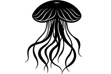 
silhouette vector of a jellyfish, jellyfish icon
