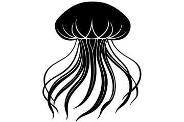 
silhouette vector of a jellyfish, jellyfish icon

