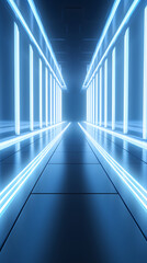 Obraz premium Digital technology blue silver neon futuristic background