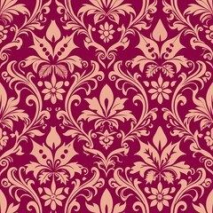Obraz premium seamless pattern of elegant damask quatrefoils