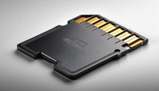 3D Realistic Render Icon of a Memory Card with Intricate Details and Plastic Texture