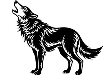 Wolf Howling  art vector