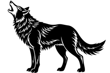 Wolf Howling  art vector