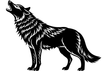 Wolf Howling  art vector