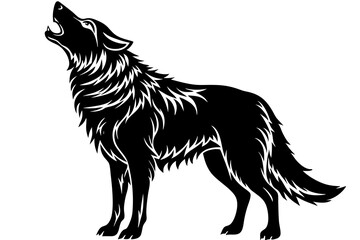 Wolf Howling  art vector