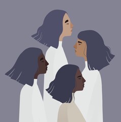 Group of women with short gray hair 