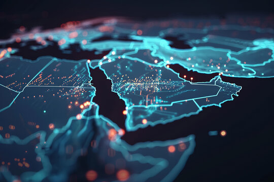Digital Map of Saudi Arabia and Middle East and North Africa Connectivity Network