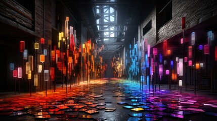 Fototapeta premium An artistic digital rendering featuring a collection of arrows pointing in various directions, 