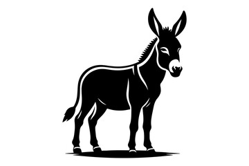 donkey silhouette vector illustration - Generative AI