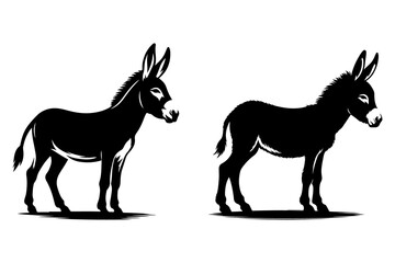 Fototapeta premium donkey silhouette vector illustration - Generative AI