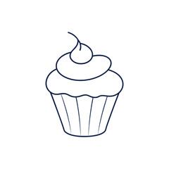 Flat Cupcake Vector Design on white background