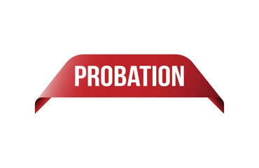 Red banner Probation isolated on white background.
