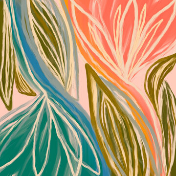 Abstract Spring Tulip Illustration 