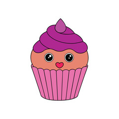Flat Cupcake Vector Design on white background