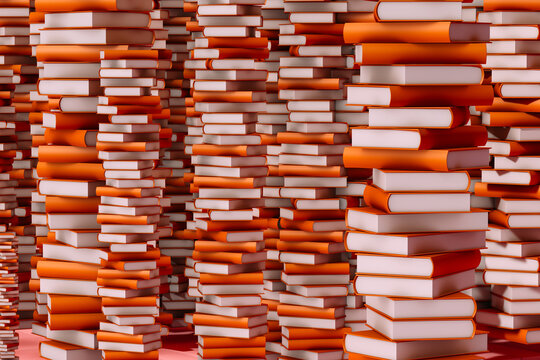 Background of stack of orange books