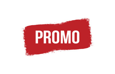 Brush style promo red banner design isolated on white background.