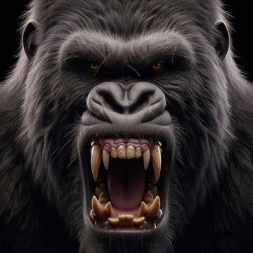 face gorilla angry 3d design