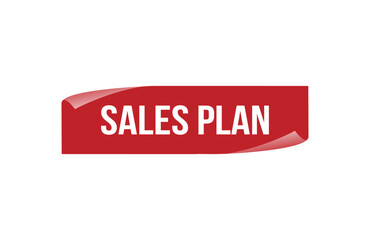 Red banner sales plan isolated on white background.