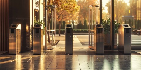 Office building security turnstile