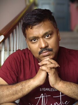 Different mood of an Indian man inside home 