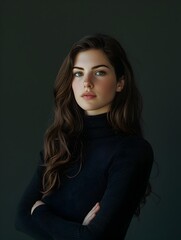 Thoughtful Young Woman with Alluring Gaze