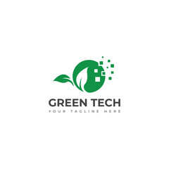Fototapeta premium Creative Green tech logo design 