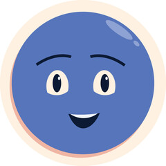 Cartoon character with a happy expression, perfect for conveying joy and positive emotions