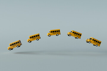 Sequence of School Bus in Motion