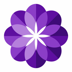 Create an icon of a violet flower with round petals art vector