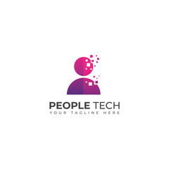 Creative People head tech, Brain tech logo design