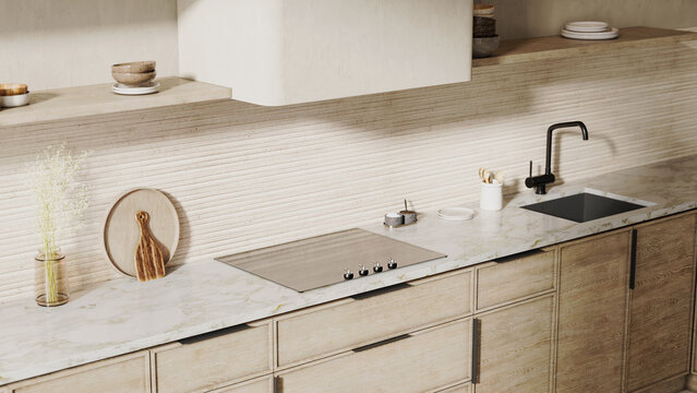 Kitchen countertop , 3d render