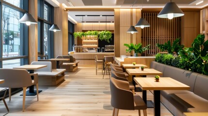 A modern neighborhood cafe with a study-friendly environment