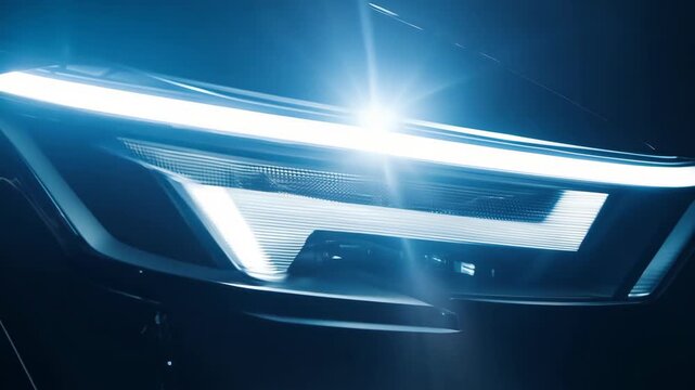 Close-up of modern car headlight