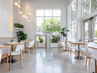 Study in a modern neighborhood cafe with a calm ambiance