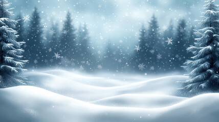 Peaceful Snowy Forest Background