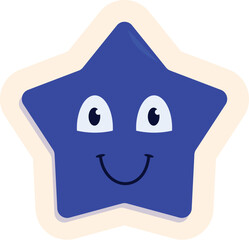 Cartoon illustration of a happy blue star smiling