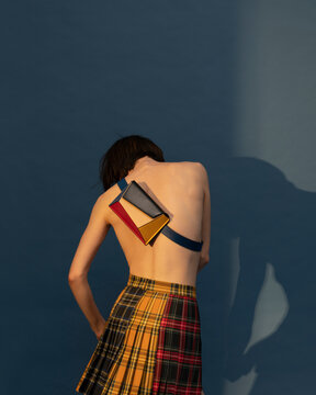 Modern Fashion Abstract Art Wearing Colorful Geometric Accessori