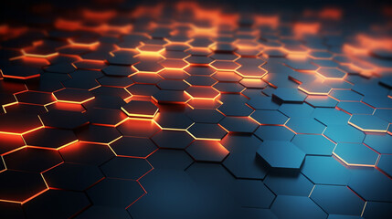 Obraz premium abstract background, modern hexagonal glow