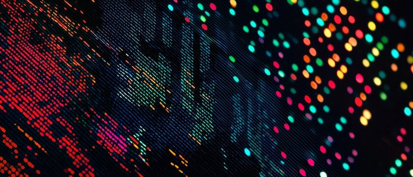 overlay of diagonal pixel sorting, on black background, Generative AI